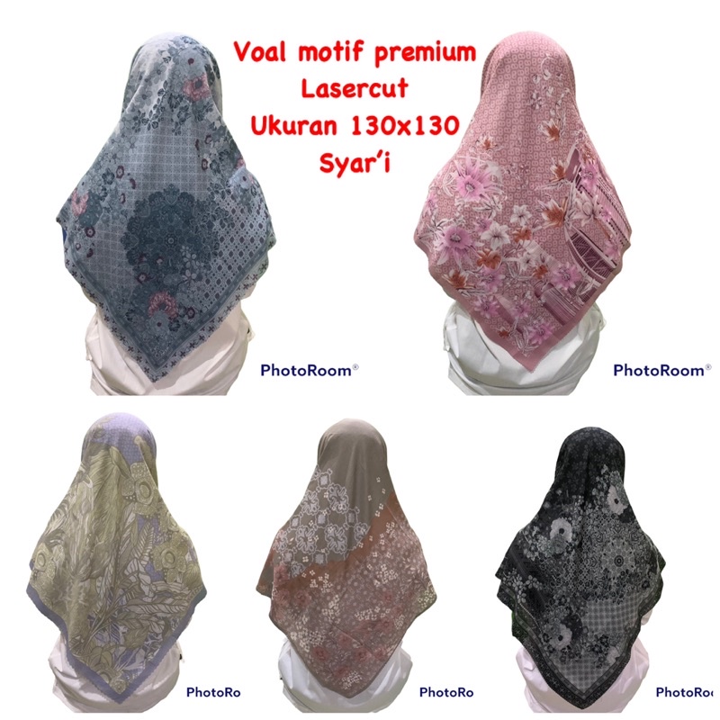 JILBAB segiempat VOAL MOTIF PREMIUM 130x130