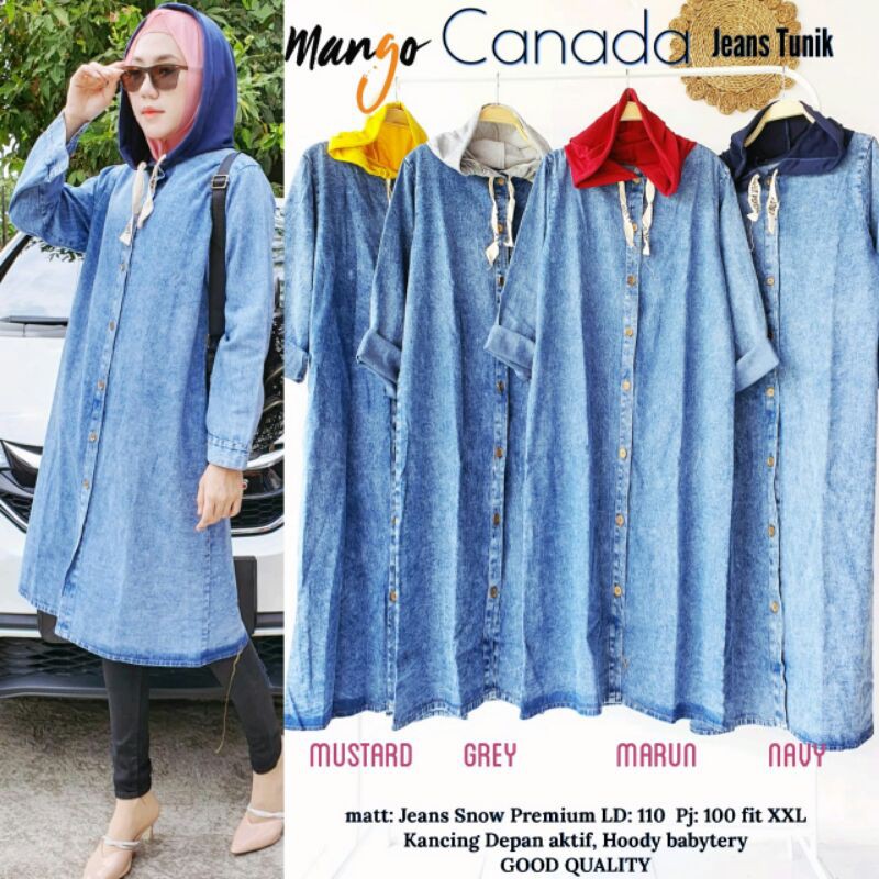 Tunik Jeans Muslim Wanita Canada