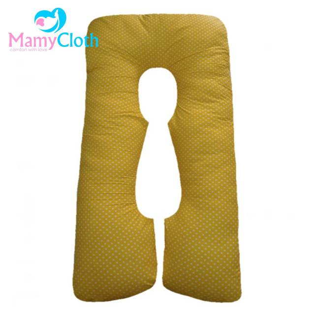 Bantal Ibu Hamil Premium / Mamycloth / Kuning Polkadot