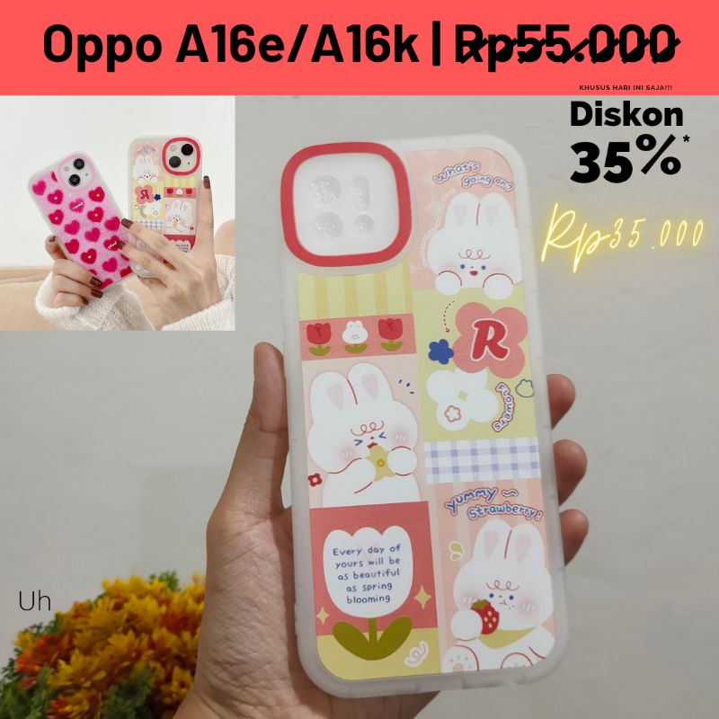 Kesing Oppo A16e atau A16K bermotif