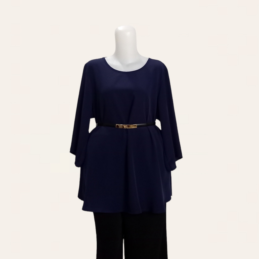 Baju Atasan Blouse Wanita Big Size Jumbo XL XXL 3L 4L 5L - Lengan Lurus 3/4-3