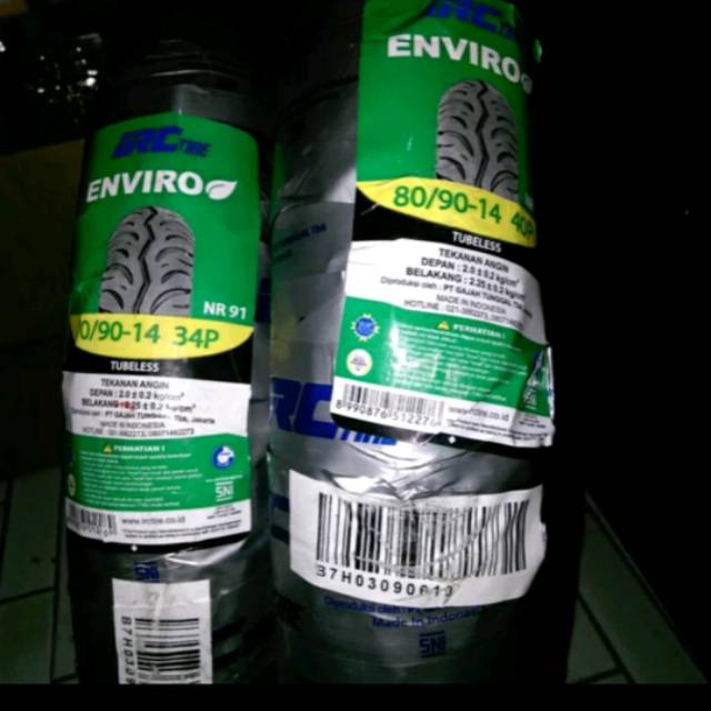 Paket Ban tubeless IRC Enviro 70/90-14 &amp; 80/90-14 untuk yamaha motor matic mio/xeon/mio j/soul gt/m3