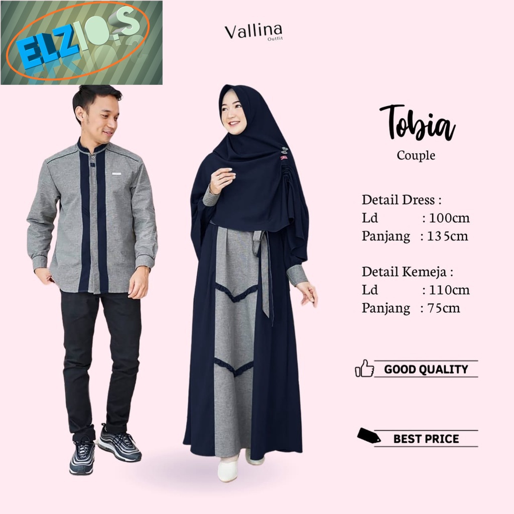 Vallina Outfit - Tobia Cp Baju Gamis Kondangan Wanita Pria Premium