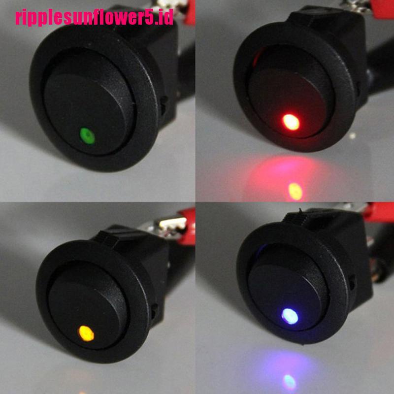 4pcs Saklar Rocker ON / Off 12V 20A Bentuk Bulat Dengan Lampu LED Untuk Mobil / Kapal Laut