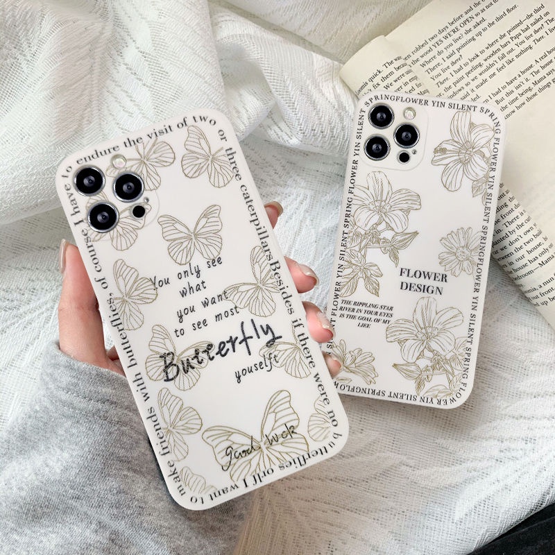 Soft Case Motif Kupu-Kupu Putih Untuk Realme C31 C35 C21Y C11 C25Y C25 C12 C25S C20 C21 8 8Pro C21 C3 5I 6I 7I 6 5 Butterfly