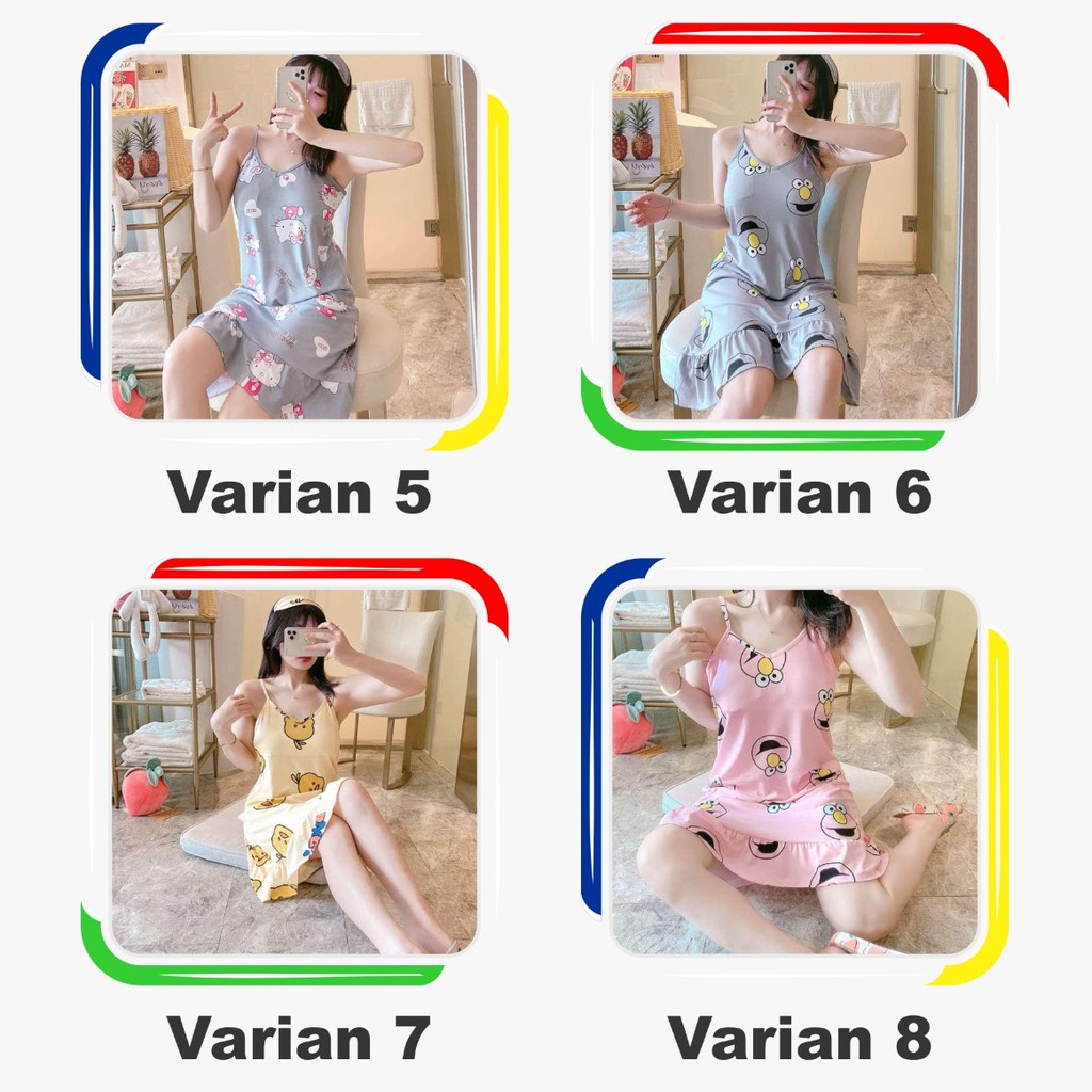 𝐄𝐁𝐒 ✅ PW062 Piyama Baju Tidur Wanita Women Tebal Motif Premium Lucu Imut Import COD