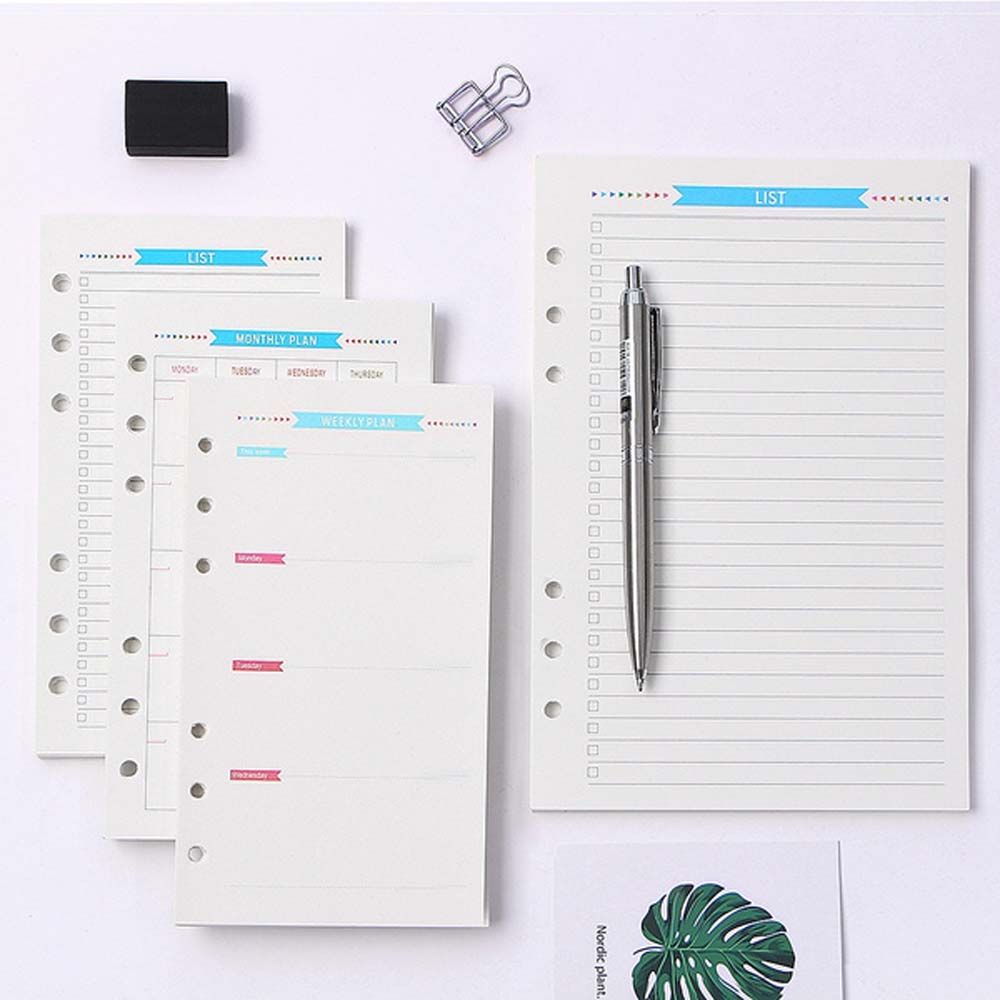 Lanfy Kertas Loose Leaf Ukuran A6 / A5 Dengan 6 Lubang