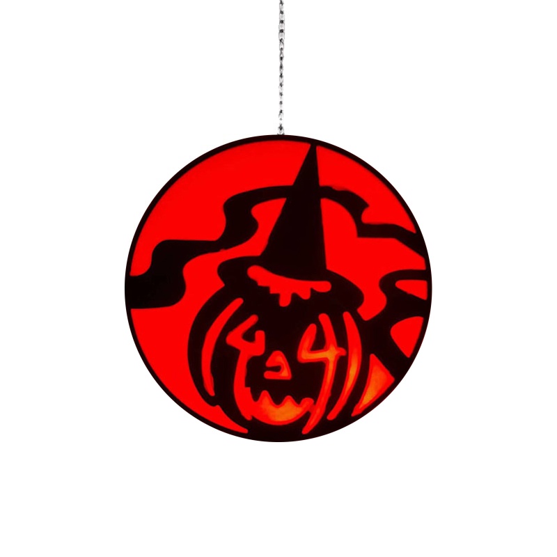 Liontin Bentuk Labu Bahan Kaca Luminous Untuk Hadiah Halloween