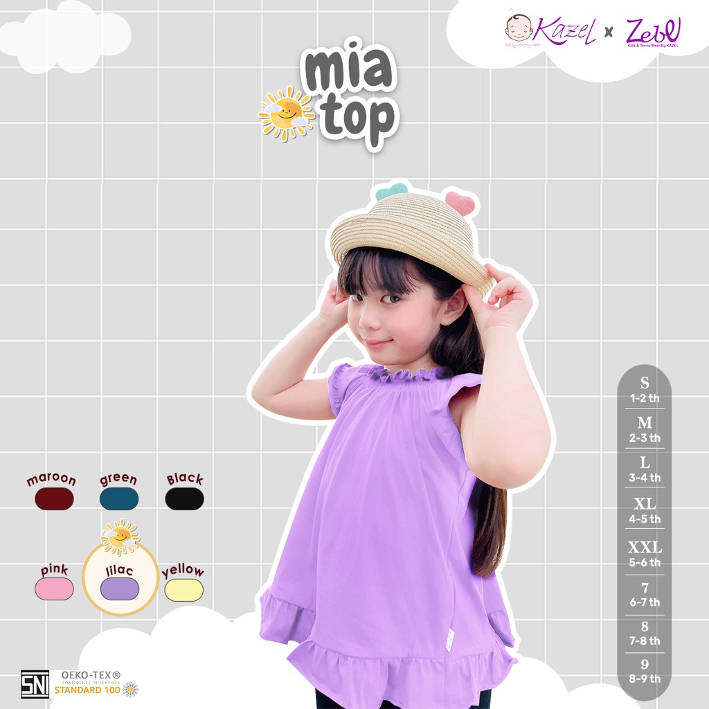 KAZEL MIA TOP GIRL 1-6 TAHUN 1 PCS / SNI