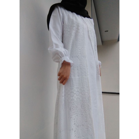 Azzahra Dress White | Gaun Azzahra Putih | Gamis Azzahra Putih