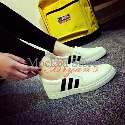 POXING / SLIP ON  ADIDAS KULIT FH62 PUTIH