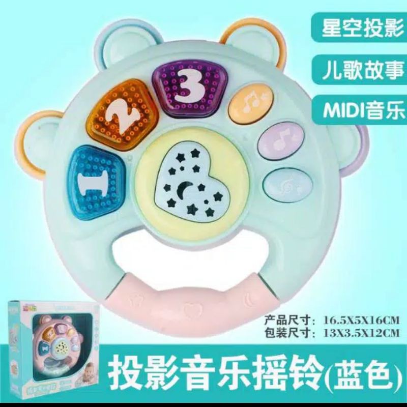 Mainan anak Rattle Bayi Tamborin Musik lampu