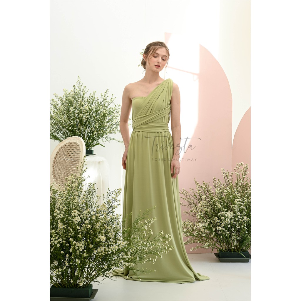 MAXI | LIGHT GREEN |MULTIWAY INFINITY CONVERTIBLE DRESS | FREE KEMBEN &amp; SPECIAL LONG SCRAFT