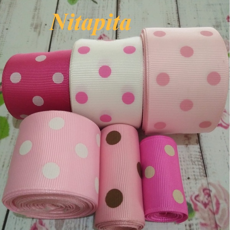 

GRANDMLATI RB32 (PER yard) PITA GROSSGRAIN 4CM POLKADOT