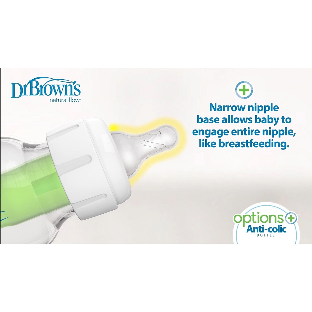 Dr Brown's Glass Options+ Plus 240ml Standard Narrow Neck Browns