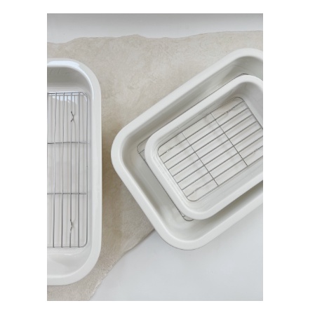 TIDYU Ceramic Baking Tray With Stainless Steel Rack