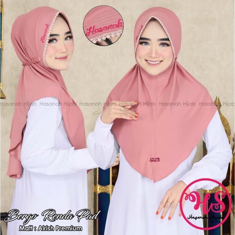 Hijab Instan Bergo pad Renda Original Hasanah Hijab