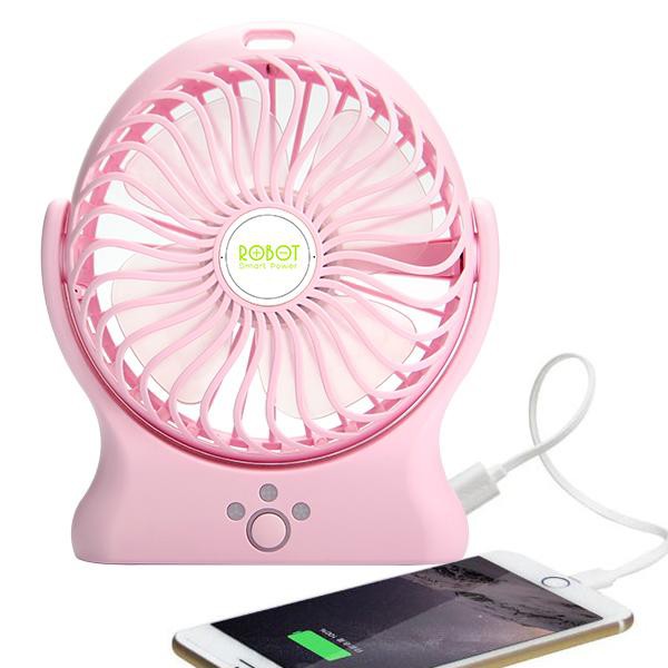 kipas robot RT-BF06 + Powerbank 2000mah PINK