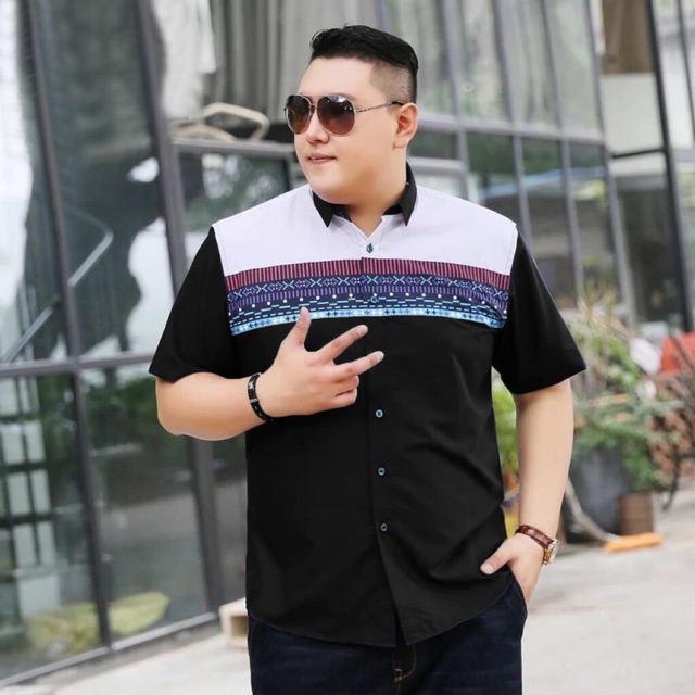 PSY-KEMEJA BRAYEN HITAM JUMBO PRIA