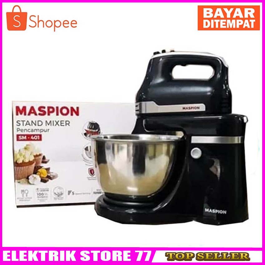 MASPION Stand Mixer 4.2L SM-401 Stainless New Original Garansi Resmi - Berkualitas