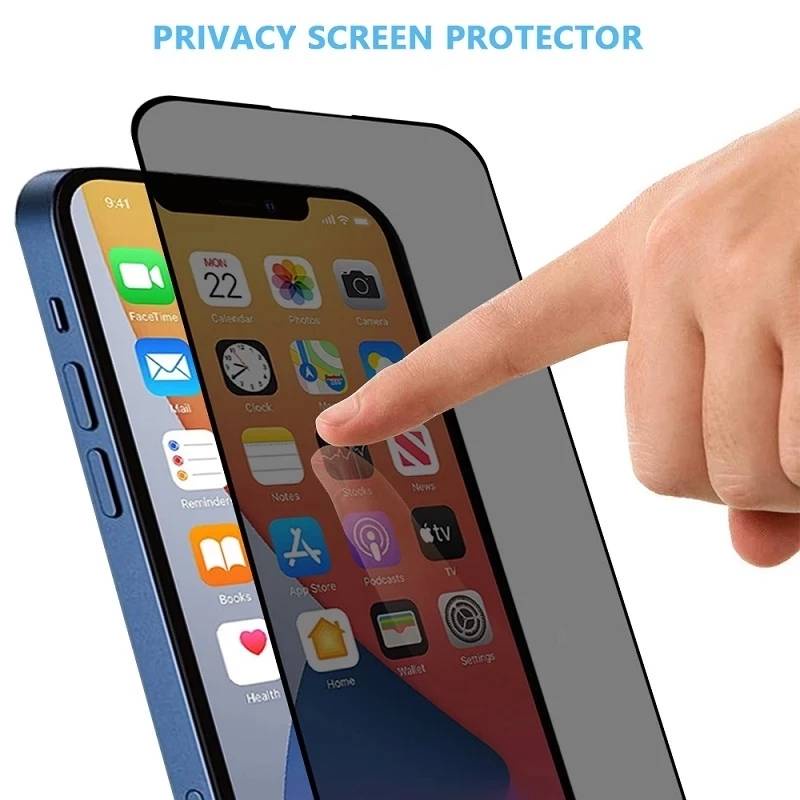 Pelindung Layar Tempered Glass Mini Anti Spy / Gores Untuk Iphone 12 13 Pro Max