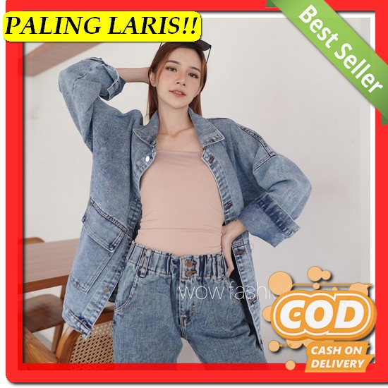 Jaket Jeans Kekinian Cewek 2022 Terbaru Murah Levis Wanita Jins Cewe 2 Wow - Flo Namira Jaket Jeans 