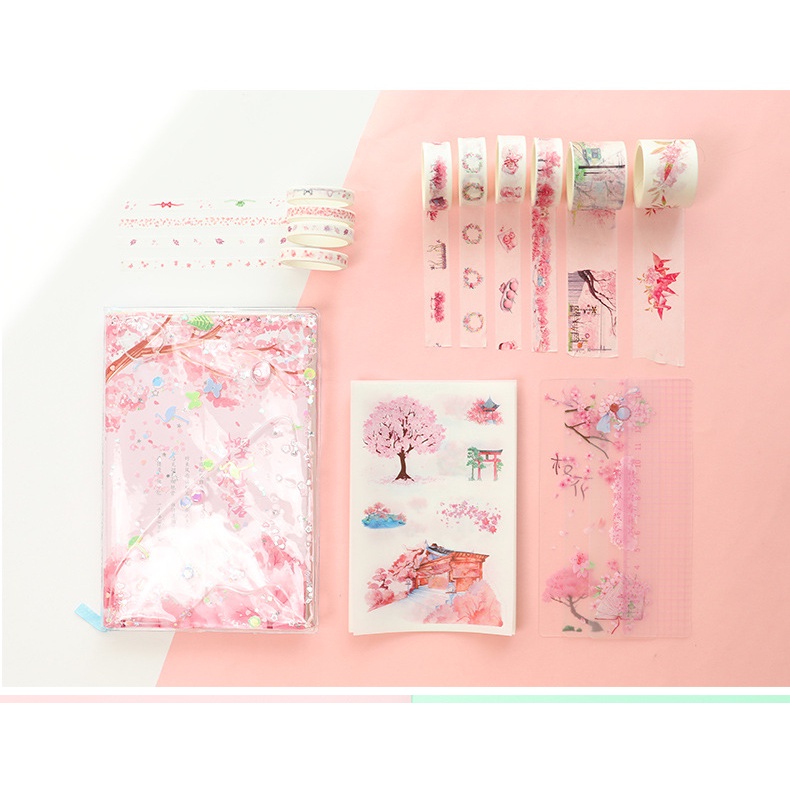 Kreatif Cherry Blossom Buku Hadiah Hadiah Set Konstelasi Mahasiswa Notebook Hadiah Buku Diary Notepad