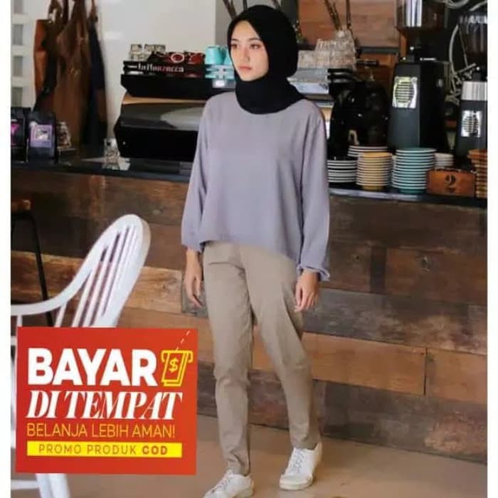 TBI Celana Kerja Baggy Polos Pants Celana Bahan Model Stradivarius