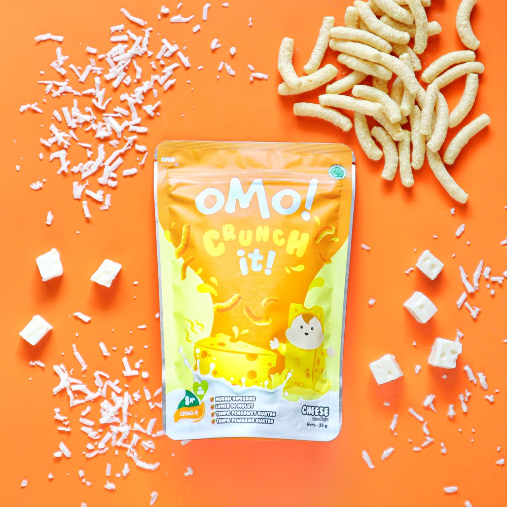 OMO! CRUNCH IT CHEESE – Snack Sehat Bayi 8 Bulan