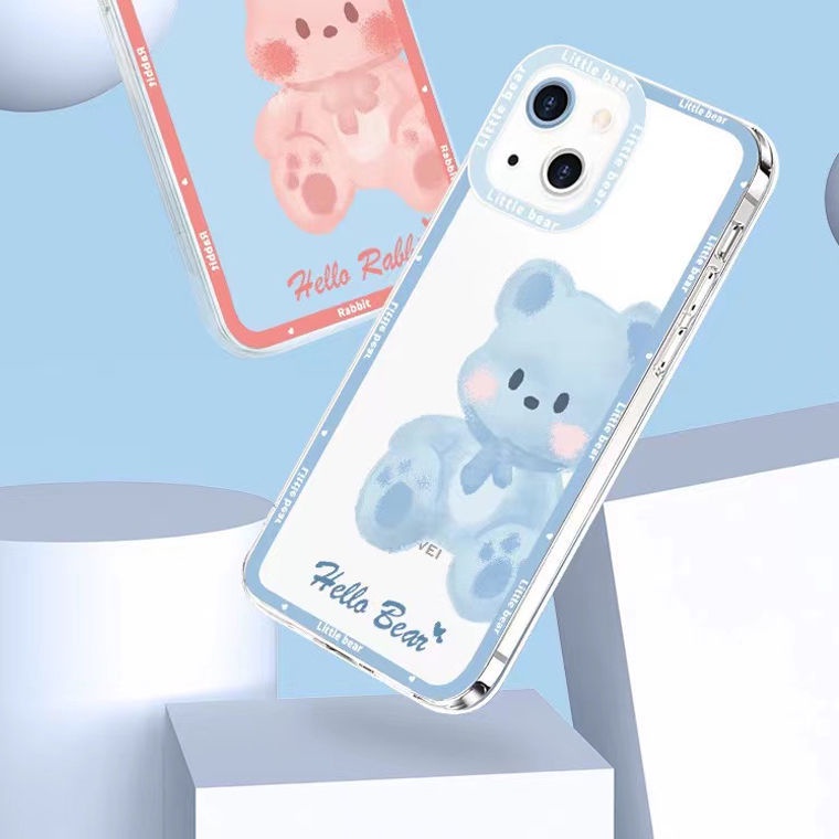 Soft Case Silikon TPU Transparan Motif Beruang Untuk Iphone 13 Pro Max / 12 / 11 / XS / XR / X / 8 / 7 / 6 Plus Mini SE 2020