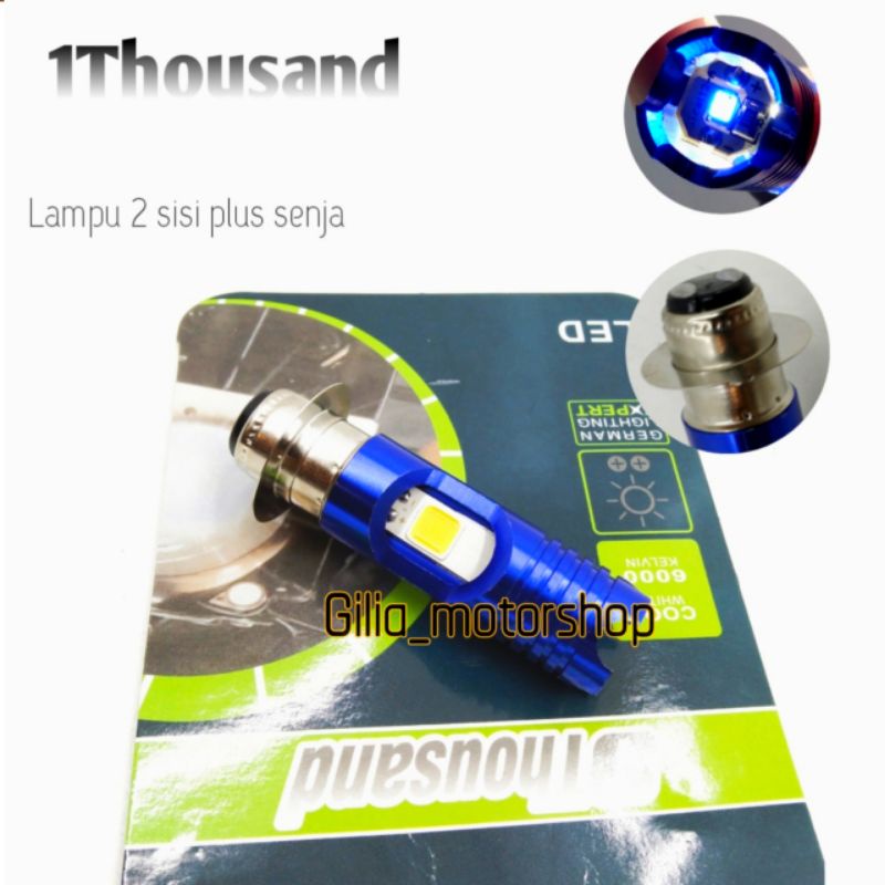 Lampu Depan 2 sisi LED h6 plus senja Universal Motor Bebek &amp; Matic