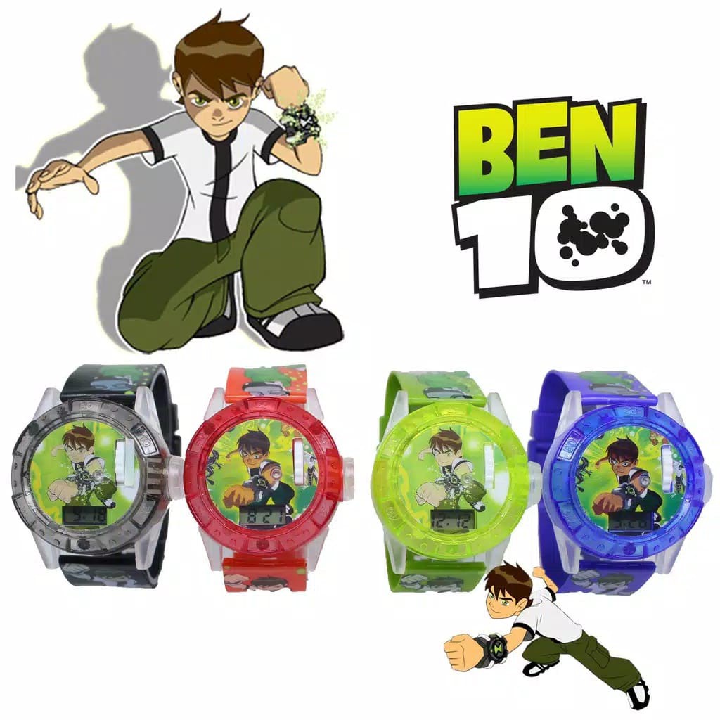 Ready Stok Jam Tangan Anak Laser Melody Karakter Ben10