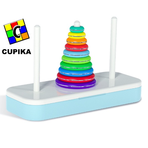 Puzzle Hanoi tower Qiyi STACKING RING 6 8 10 ring edukatif Rainbow