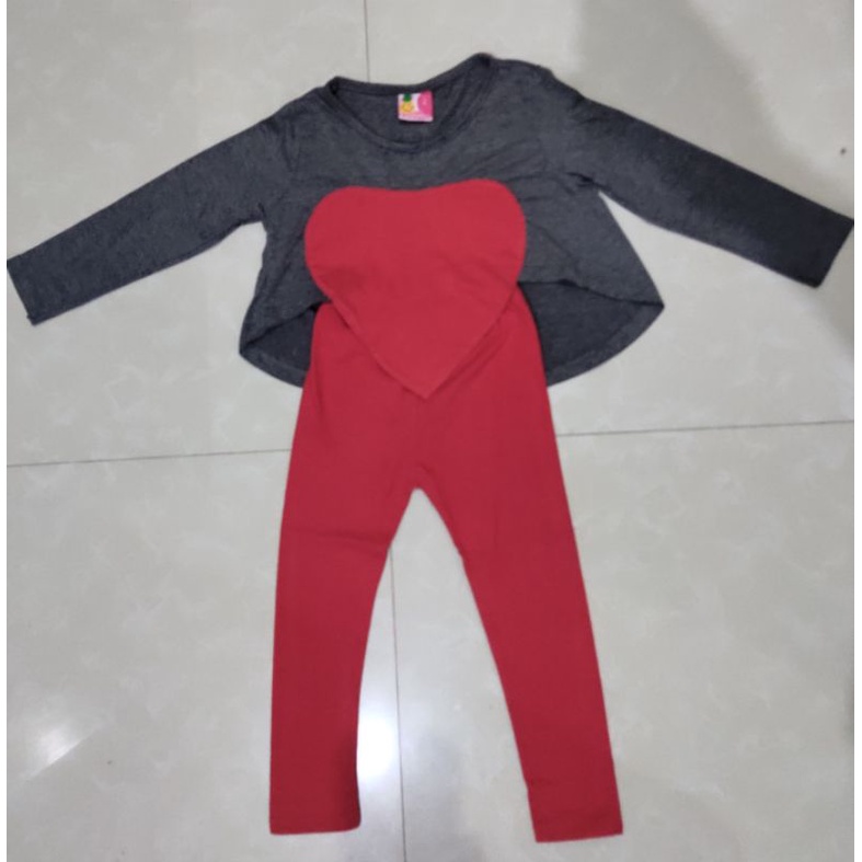 Baju setelan anak cewek merk Little Pineapple brand matahari dept store preloved