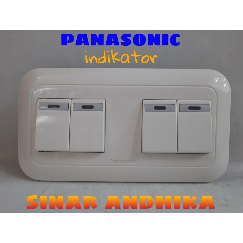 SAKLAR SERI KECIL DOUBLE HOTEL INDIKATOR PUTIH PANASONIC WEJ 78049+WEJ 5572