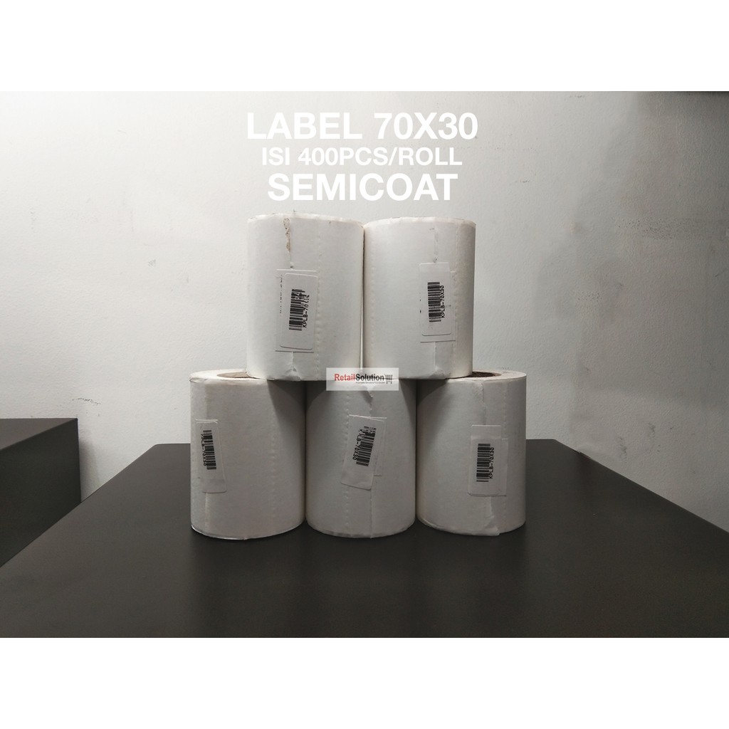 Sticker Kertas Label Barcode 70x30mm @400 pcs Semicoat