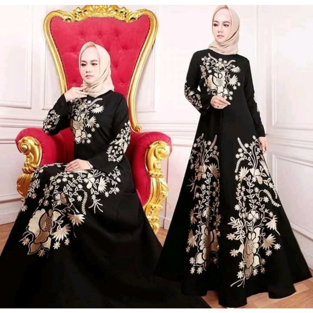 murah gamis bordir turkey-jubah bordir turkey- busana muslim - abaya bordir remaja terbaru-abaya bordir arab kekinian-abaya bordir turki terbaru-motif bordir kania polos (B549)