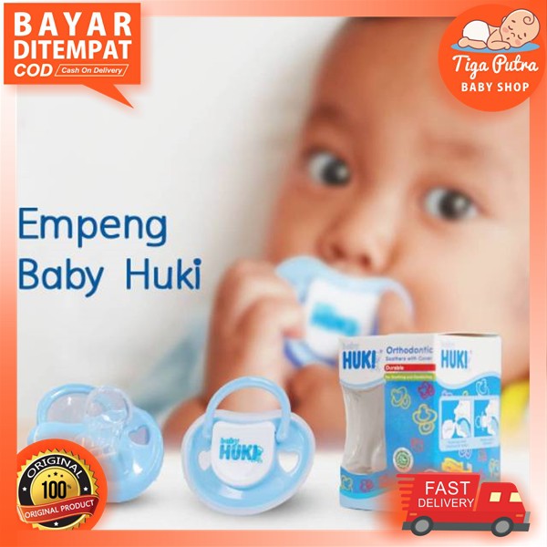 Huki Empeng Bayi Box Pegangan Dot Silicone Orthodontic Soothers With Cover