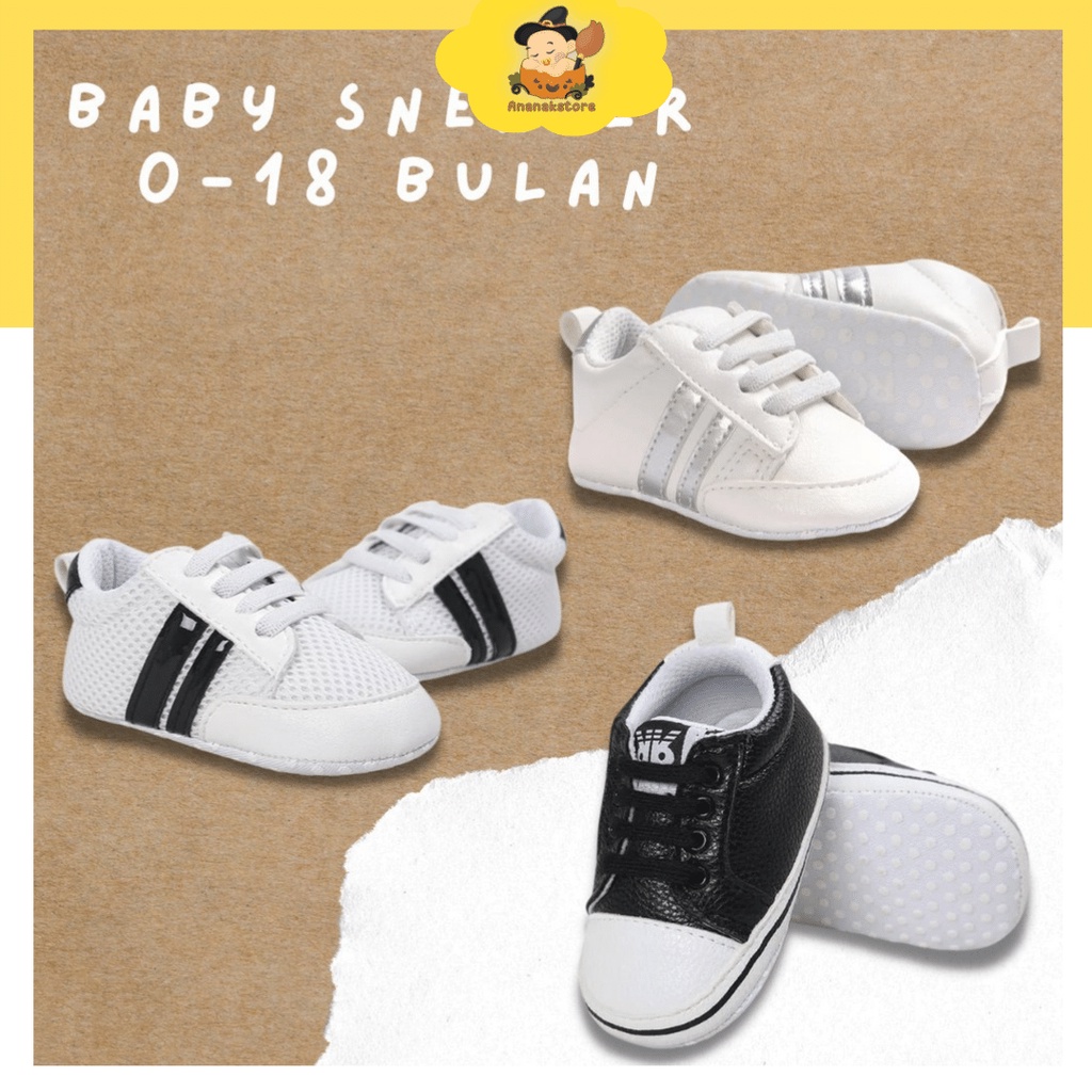 sepatu bayi prewalker 0-18 bulan baby shoes laki laki perempuan umur 0-18 bulan sneaker bayi