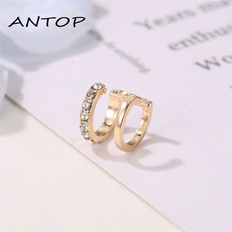 Klip Telinga Fashion Berlian Klip Permata Gaya Sederhana Setiap Hari Aksesoris Fashion Pria Dan Wanita ANTOP