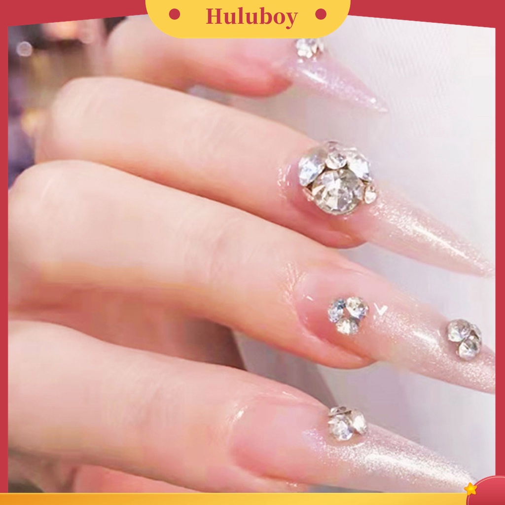 Huluboy Huluboy♡ 1 Kotak Batu Kaca Berlian Imitasi 3D Super Shiny Untuk Dekorasi Nail Art