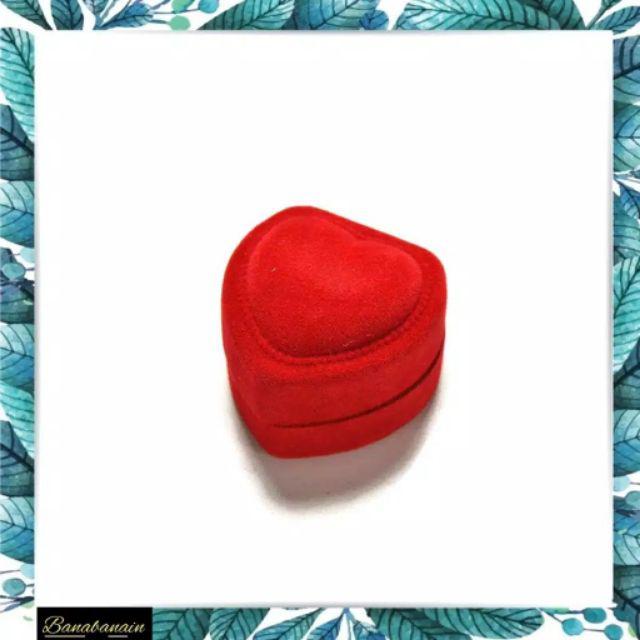 Kotak Cincin Bludru Merah Ring Box Tempat Cincin