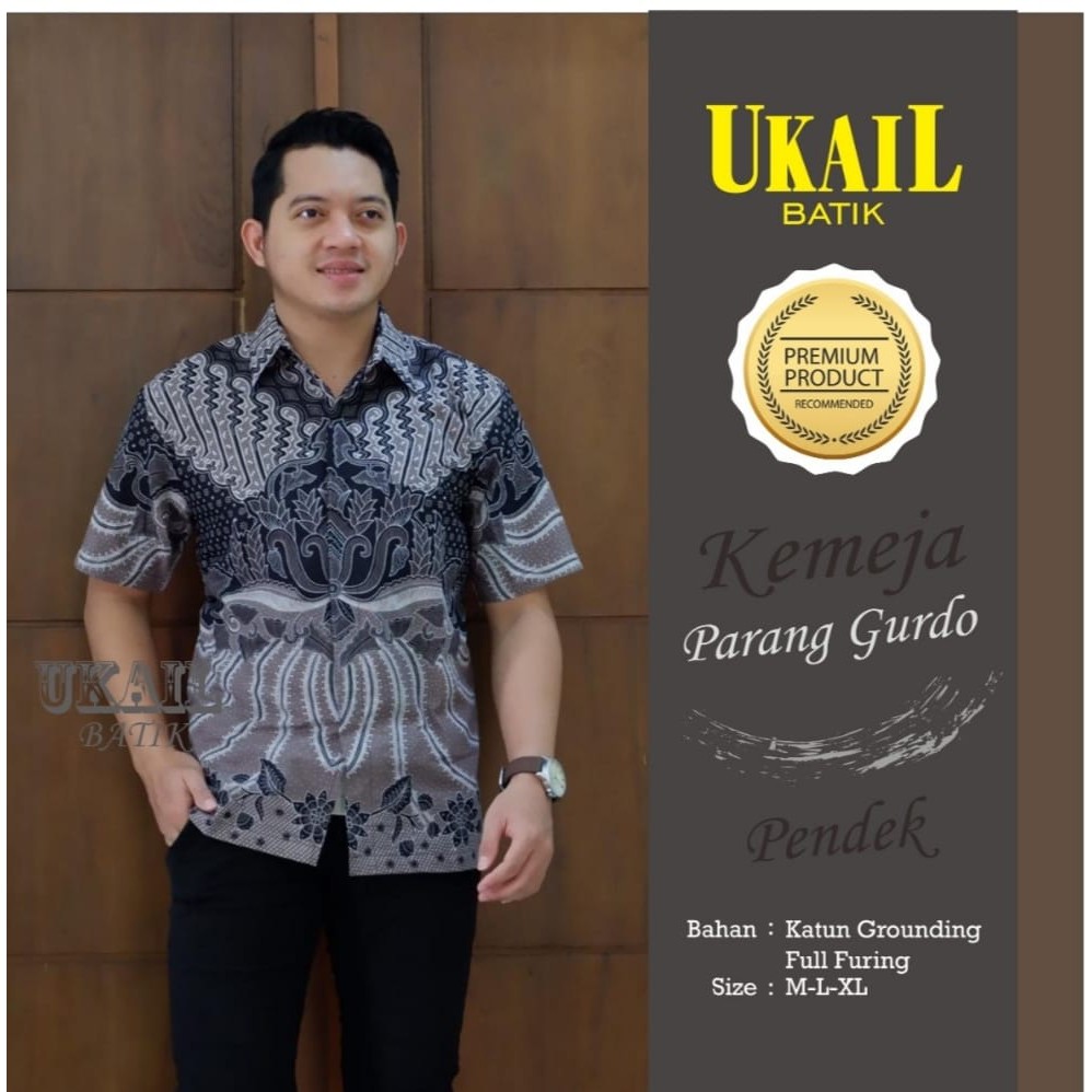 PARANG GURDO Kemeja Batik Pria Lengan Pendek Katun Halus FULL FURING Batik UKAIL