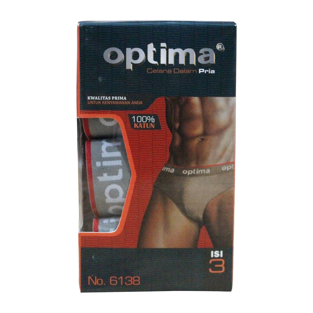 [ ISI 3 ] Celana Dalam Pria CD Boxer Model Segitiga Optima Asli Size M / L / XL Termurah Ori [6138]