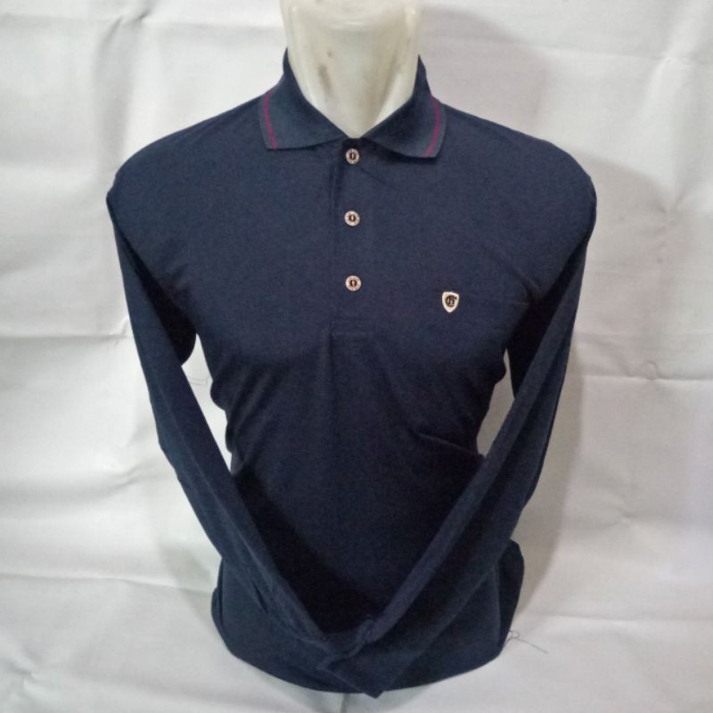 kaos kerah saku lengan panjang/kaos kerah polo shirt/kaos kerah polos/kaos kerah pria