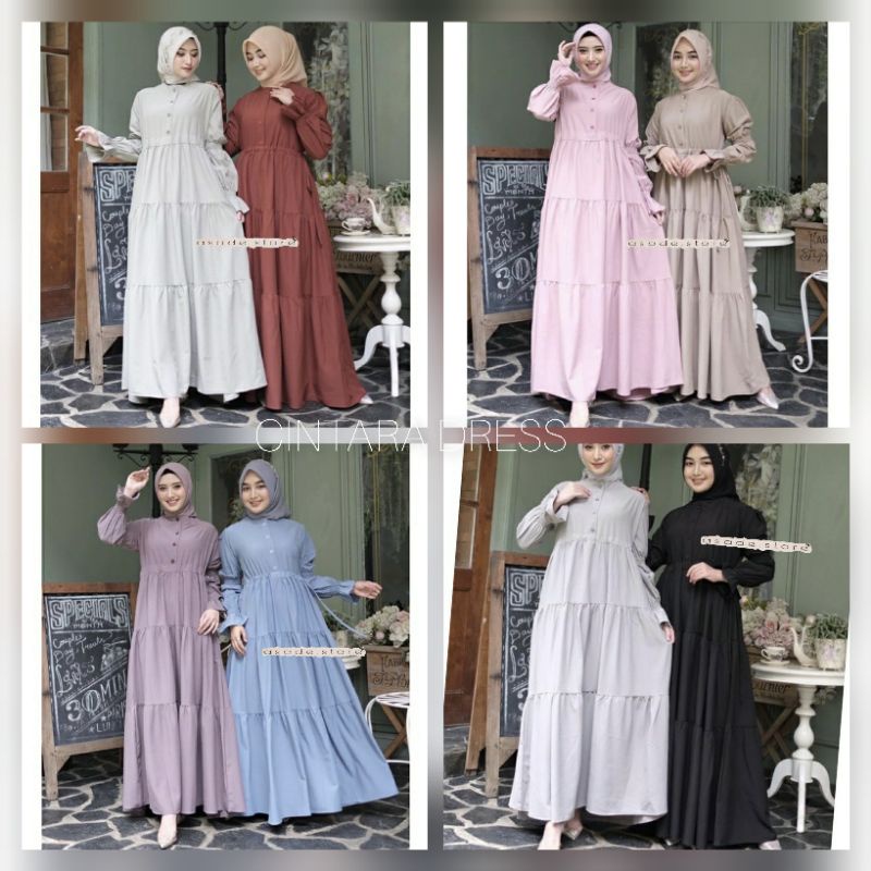 cintara dress biru wardah