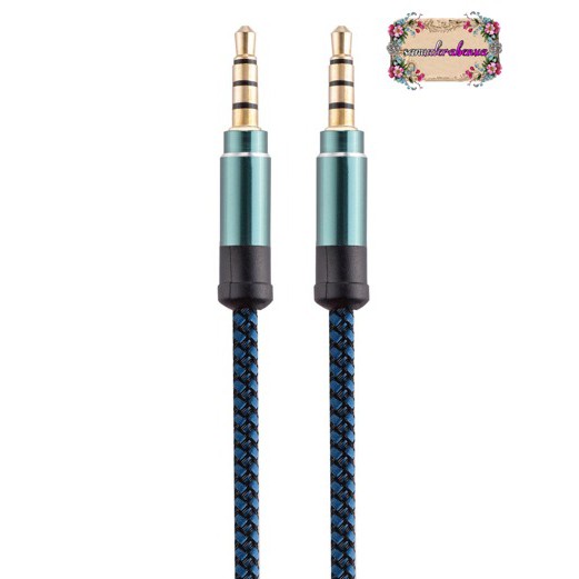 BM104 DIINAMI KABEL CABLE AUX AUDIO 1 KE 1 JACK 3.5MM TO 3.5MM BAHAN TALI SEPATU SEKUAT BAJA 1 DAN 2 METER