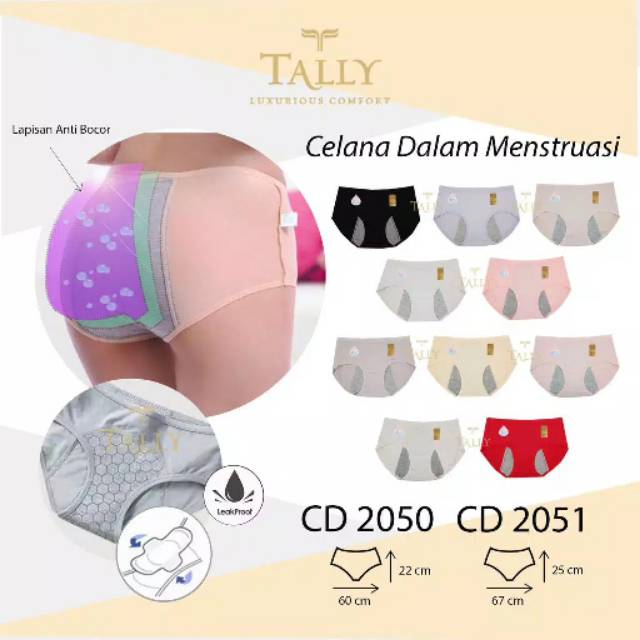 Celana Dalam Menstruasi Untuk Datang Bulan Anti Tembus Tally