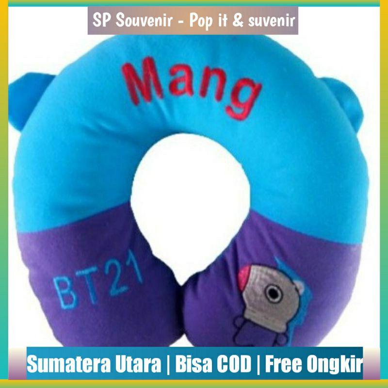 Bantal Leher Karakter MANG | Bantal Leher Sandar Mobil Karakter