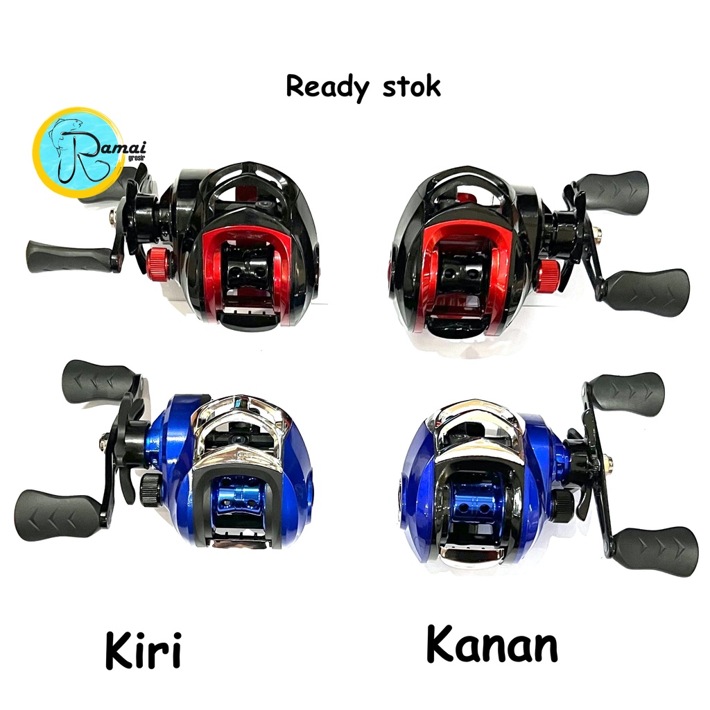 MURAH REEL BAITCASTING BC HANDLE KANAN/KIRI DRAG 10 KG KUAT RATIO 7.2:1 MERAH BIRU READY STOK